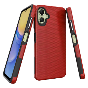Triangle Shockproof Case With Anti Slip Grains for Samsung Galaxy A05 – Red